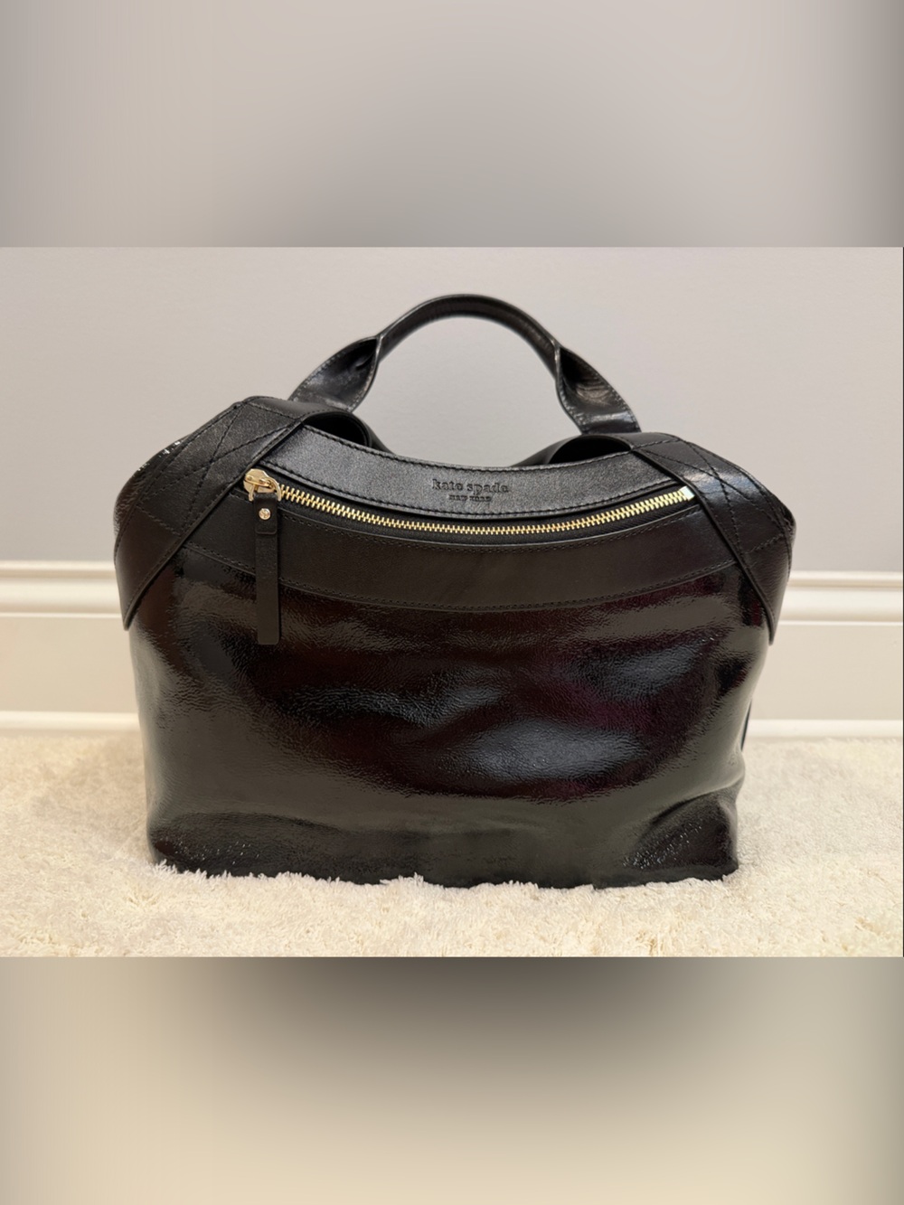 kate spade Black Patent Leather Top-Handle Satchel Bag